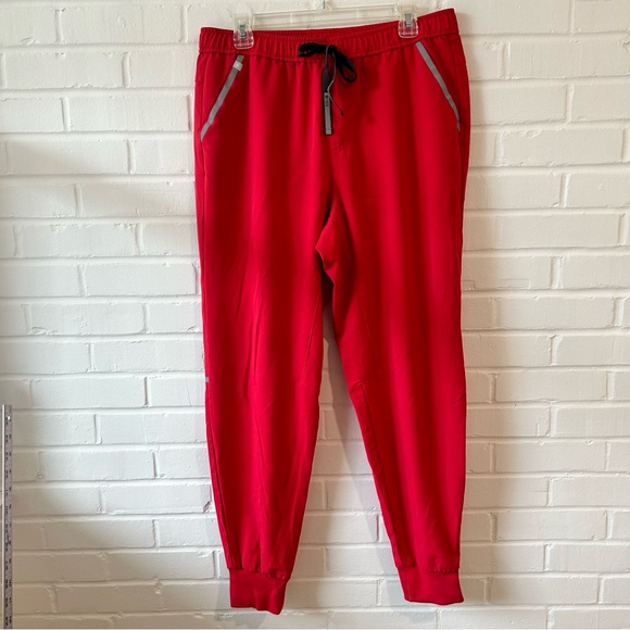 Figs Tansen Jogger Scrub Pants Neon Red Reflective high Visibility mens - Picture 2 of 8